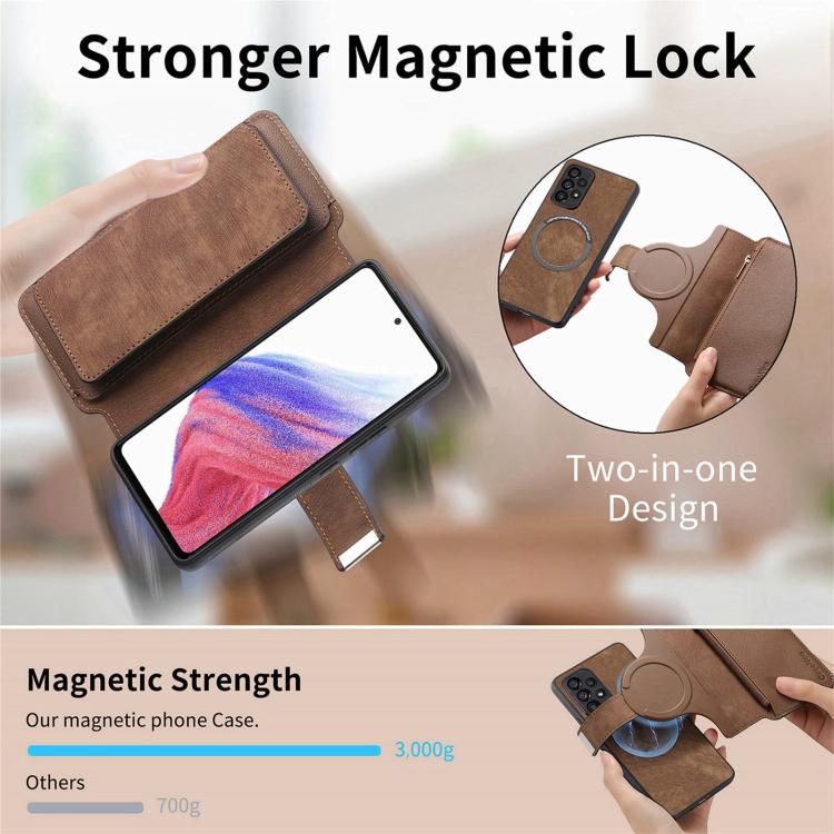 For Galaxy M56 5G CaseNeo MagSafe RFID Anti-theft Zipper Wallet Retro Leather Phone Case