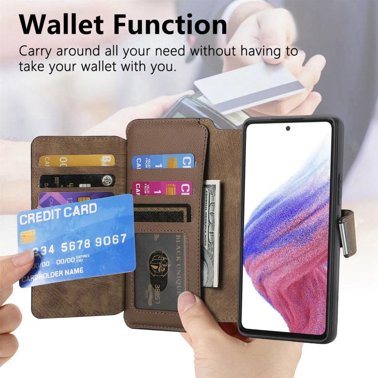 For Galaxy M56 5G CaseNeo MagSafe RFID Anti-theft Zipper Wallet Retro Leather Phone Case