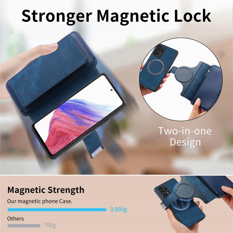 For Galaxy M56 5G CaseNeo MagSafe RFID Anti-theft Zipper Wallet Retro Leather Phone Case