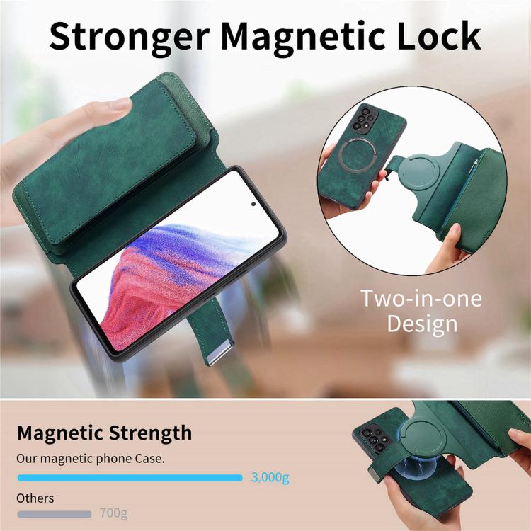 For Galaxy M56 5G CaseNeo MagSafe RFID Anti-theft Zipper Wallet Retro Leather Phone Case