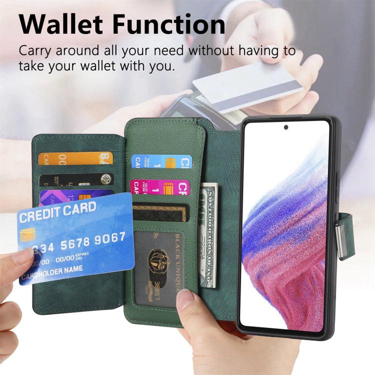 For Galaxy M56 5G CaseNeo MagSafe RFID Anti-theft Zipper Wallet Retro Leather Phone Case
