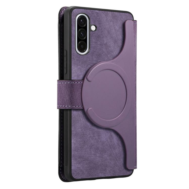 For Galaxy M36 5G CaseNeo MagSafe RFID Anti-theft Zipper Wallet Retro Leather Phone Case