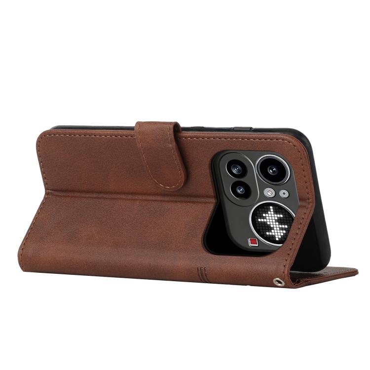 For Nothing Phone 4a Pro Stitching Calf Texture Buckle Leather Phone Case
