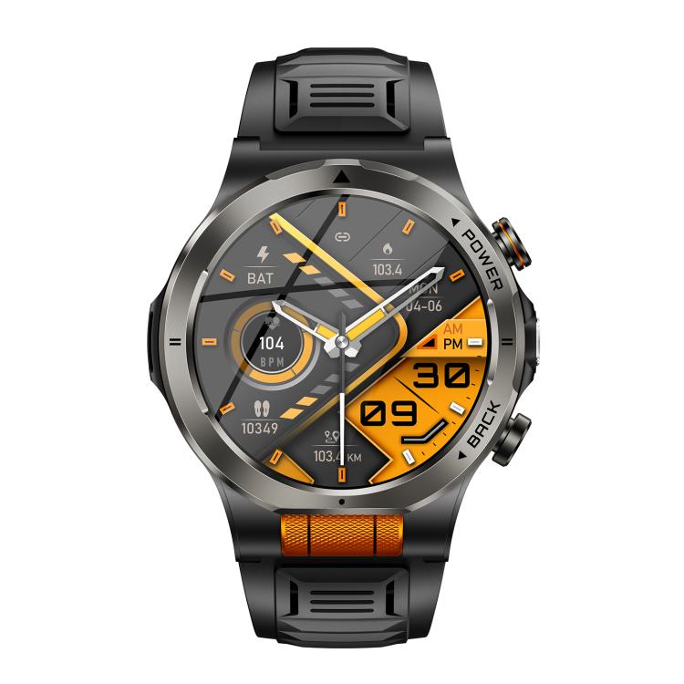KT91 1.43 inch AMOLED Sports Smart Watch with Flashlight, Support Health Monitoring - Black