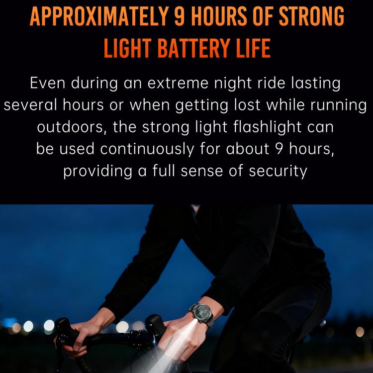 KT91 1.43 inch AMOLED Sports Smart Watch with Flashlight, Support Health Monitoring - Black