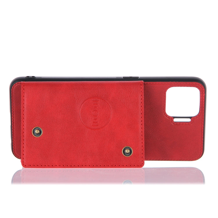 For OPPO F17 Pro Double Buckle PU + TPU Shockproof Magnetic Protective Case with Card Slots & Holder