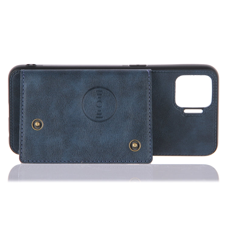 For OPPO F17 Pro Double Buckle PU + TPU Shockproof Magnetic Protective Case with Card Slots & Holder