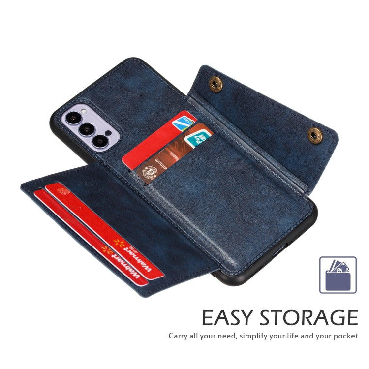 For OPPO Realme 7 Pro Double Buckle PU + TPU Shockproof Magnetic Protective Case with Card Slots & Holder