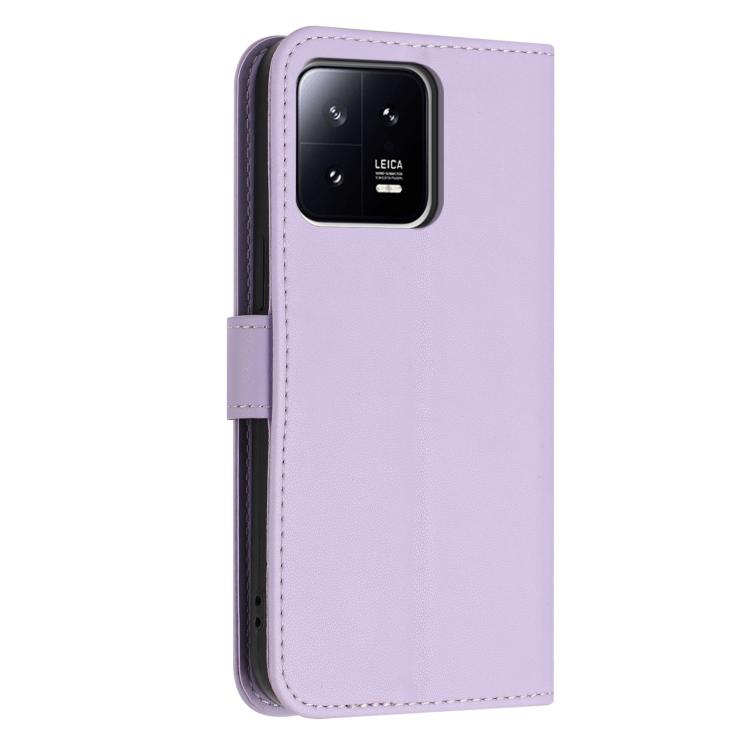For Xiaomi 13 5G Glitter Butterfly Zipper Vegan Leather Phone Case with Wrist Strap