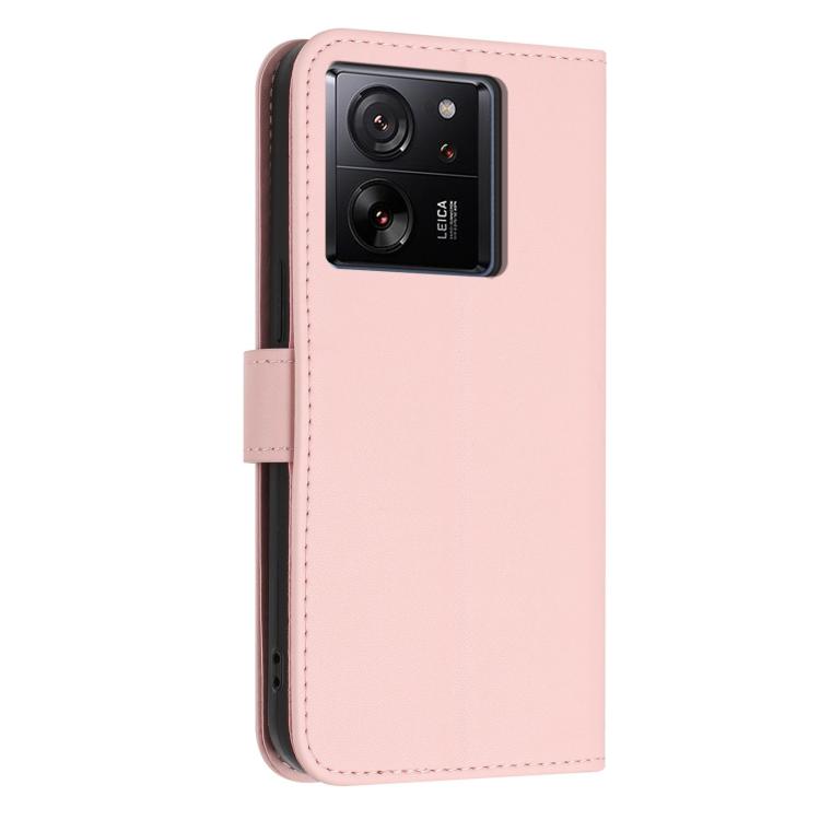 For Xiaomi 13T / 13T Pro / Redmi K60 Ultra Glitter Butterfly Zipper Vegan Leather Phone Case with Wrist Strap