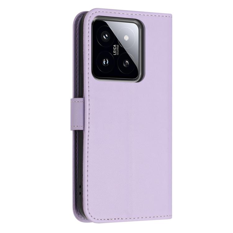 For Xiaomi 14 5G Global Glitter Butterfly Zipper Vegan Leather Phone Case with Wrist Strap
