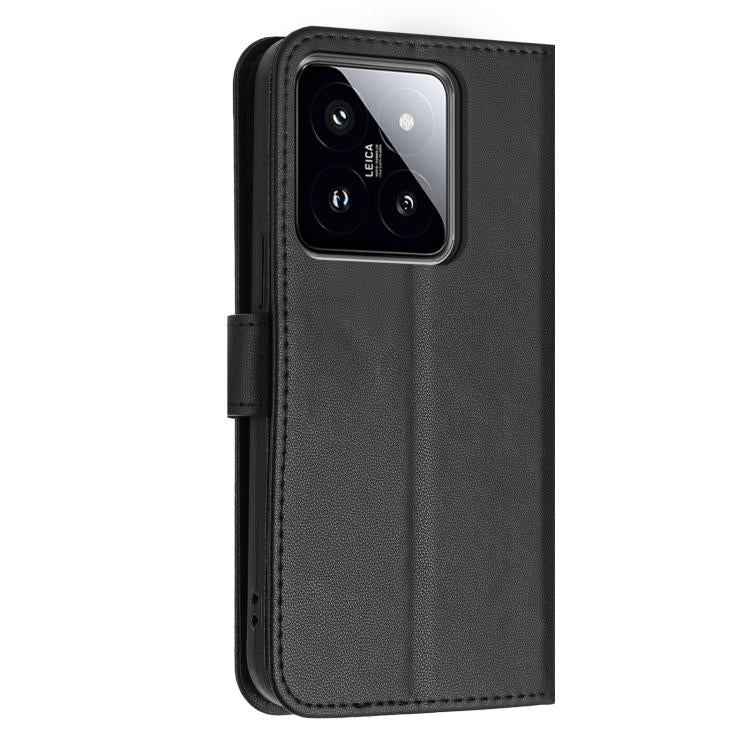 For Xiaomi 14 Pro 5G Global Glitter Butterfly Zipper Vegan Leather Phone Case with Wrist Strap