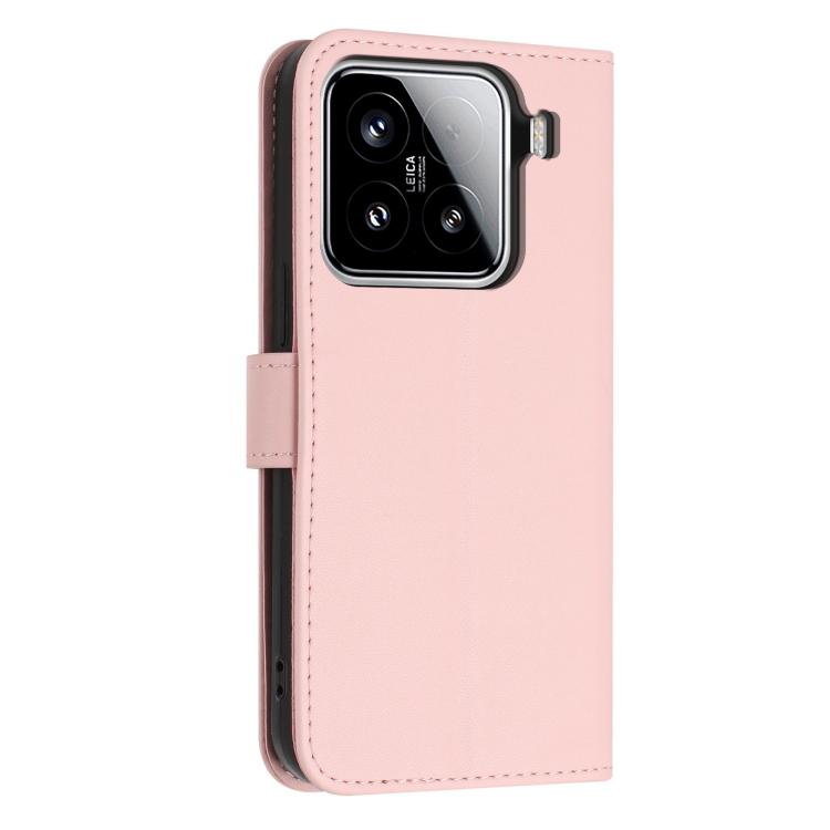 For Xiaomi 15 Glitter Butterfly Zipper Vegan Leather Phone Case with Wrist Strap