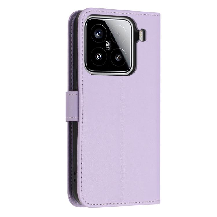 For Xiaomi 15 Glitter Butterfly Zipper Vegan Leather Phone Case with Wrist Strap