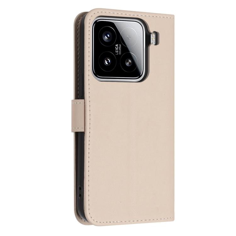 For Xiaomi 15 Glitter Butterfly Zipper Vegan Leather Phone Case with Wrist Strap