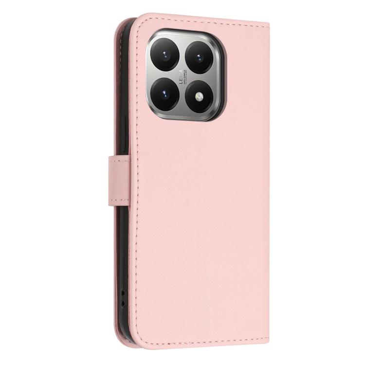 For Xiaomi 15T 5G Glitter Butterfly Zipper Vegan Leather Phone Case with Wrist Strap