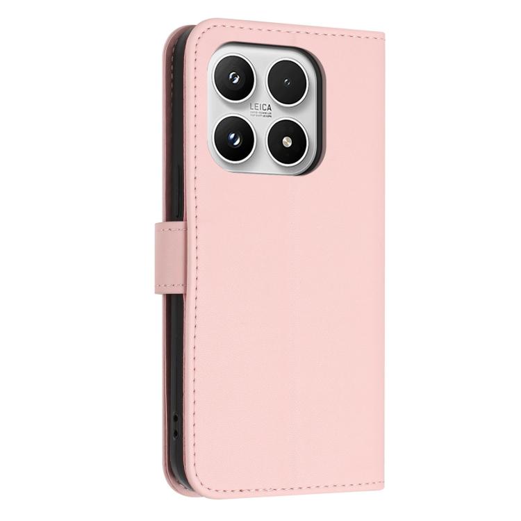 For Xiaomi 17 Glitter Butterfly Zipper Vegan Leather Phone Case with Wrist Strap