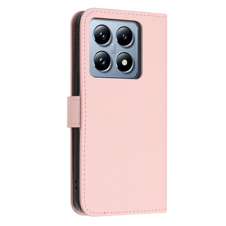 For Xiaomi 14T 5G Global Glitter Butterfly Zipper Vegan Leather Phone Case with Wrist Strap