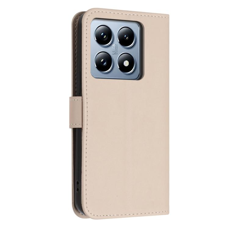 For Xiaomi 14T Pro 5G Global Glitter Butterfly Zipper Vegan Leather Phone Case with Wrist Strap