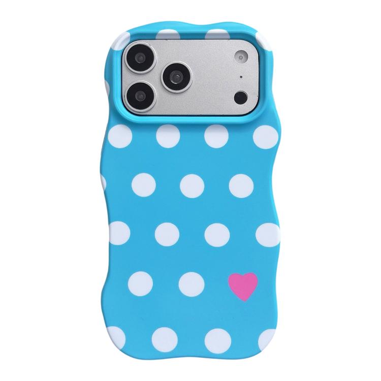 For iPhone 17 Pro Max Wave Shape Dots Heart Pattern IMD Printed PC Hybrid TPU Phone Case