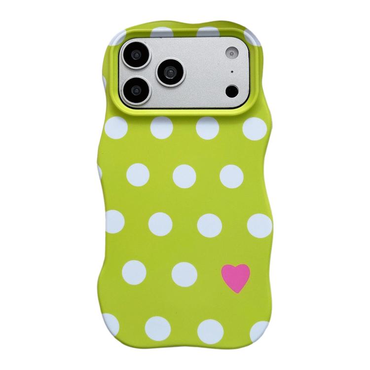 For iPhone 17 Pro Max Wave Shape Dots Heart Pattern IMD Printed PC Hybrid TPU Phone Case