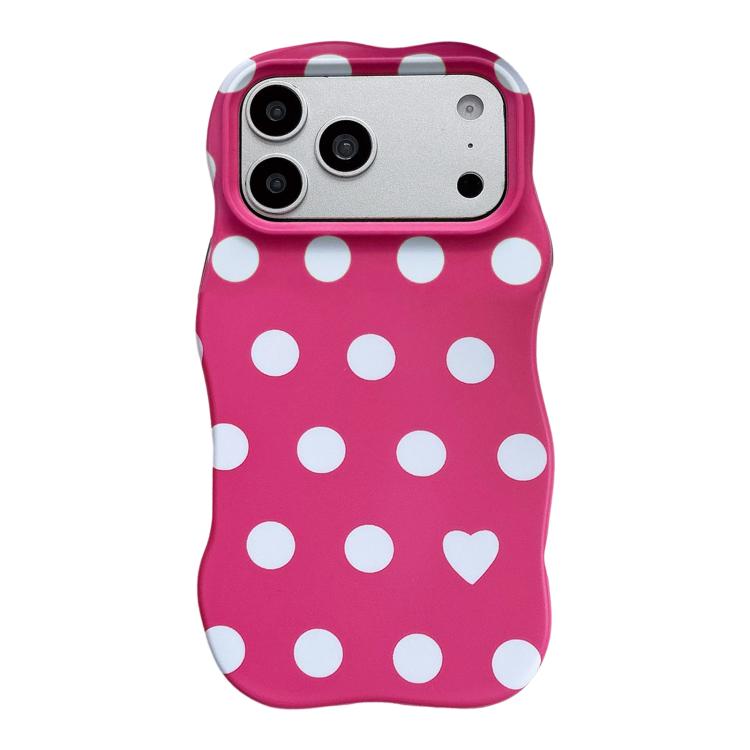 For iPhone 17 Pro Max Wave Shape Dots Heart Pattern IMD Printed PC Hybrid TPU Phone Case