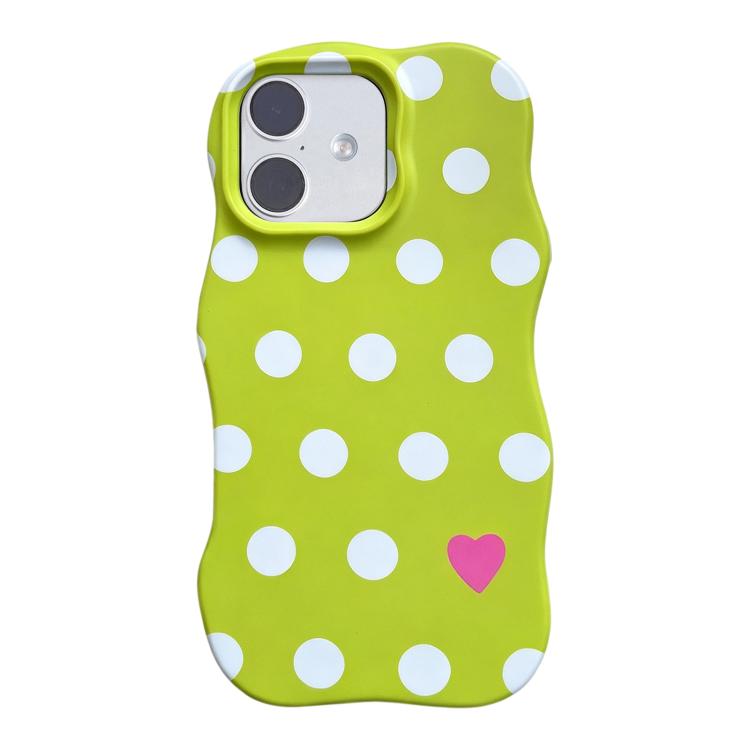 For iPhone 17 Wave Shape Dots Heart Pattern IMD Printed PC Hybrid TPU Phone Case