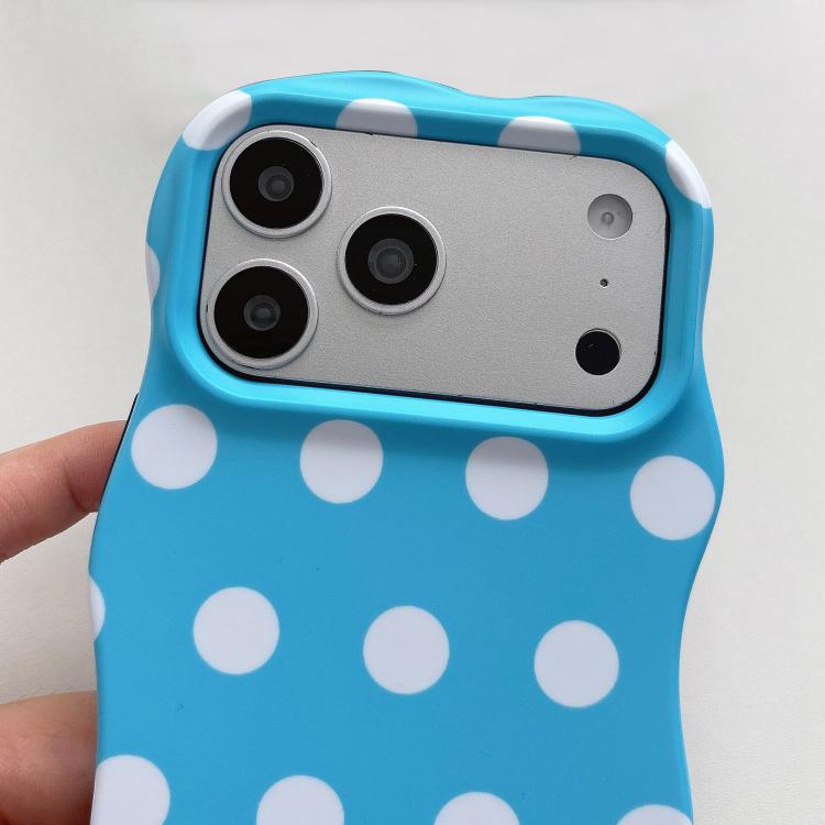For iPhone 15 Wave Shape Dots Heart Pattern IMD Printed PC Hybrid TPU Phone Case