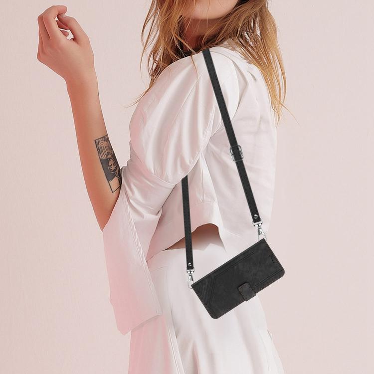 For Nothing Phone 4a Pro Skin Feel Stripe Pattern Leather Phone Case with Lanyard