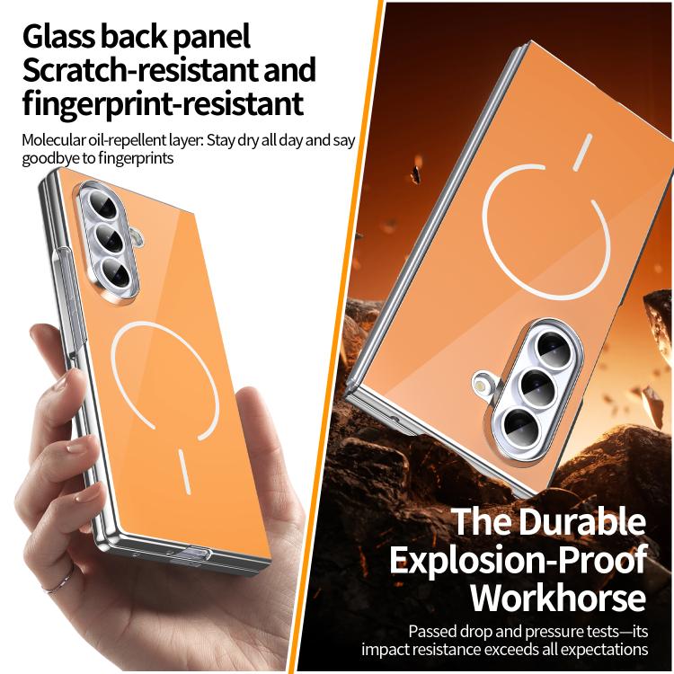 For Galaxy Z Fold5 Integrated Glass Scratch Resistant Magnetic Phone Case