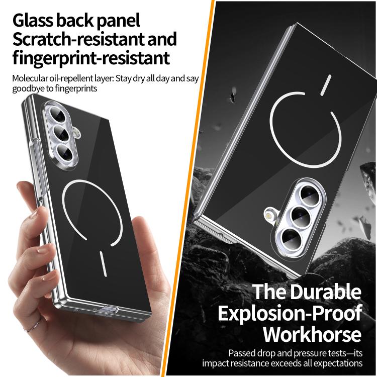 For Galaxy Z Fold5 Integrated Glass Scratch Resistant Magnetic Phone Case