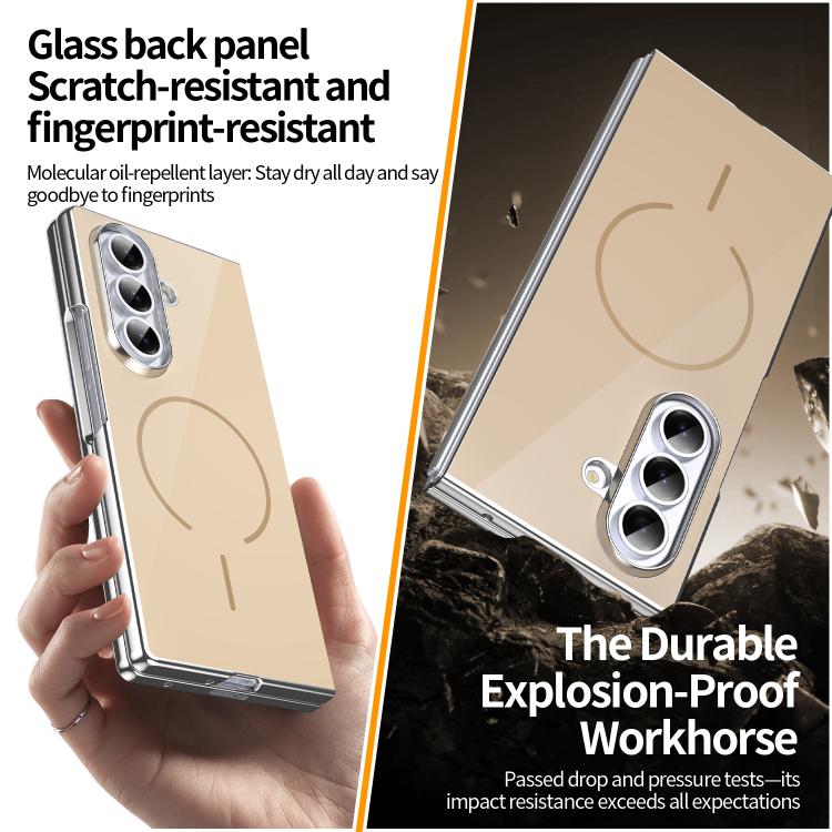 For Galaxy Z Fold5 Integrated Glass Scratch Resistant Magnetic Phone Case