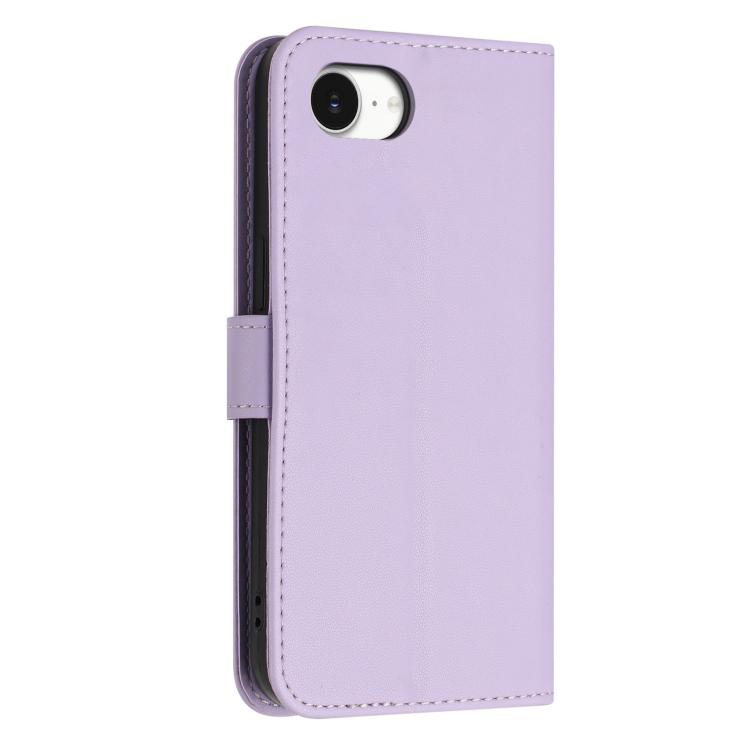 For iPhone 17e / 16e Glitter Butterfly Zipper Vegan Leather Phone Case with Wrist Strap