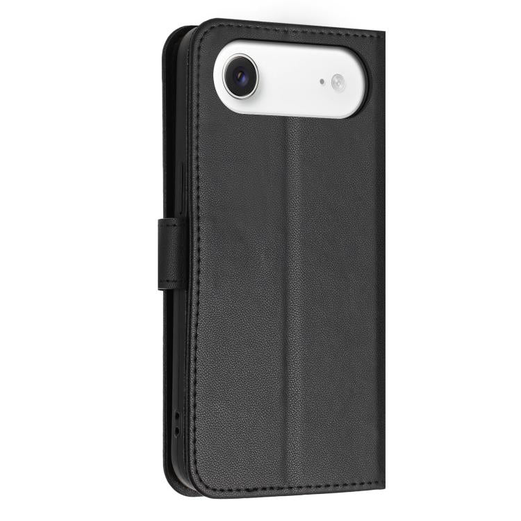 For iPhone Air Glitter Butterfly Zipper Vegan Leather Phone Case with Wrist Strap