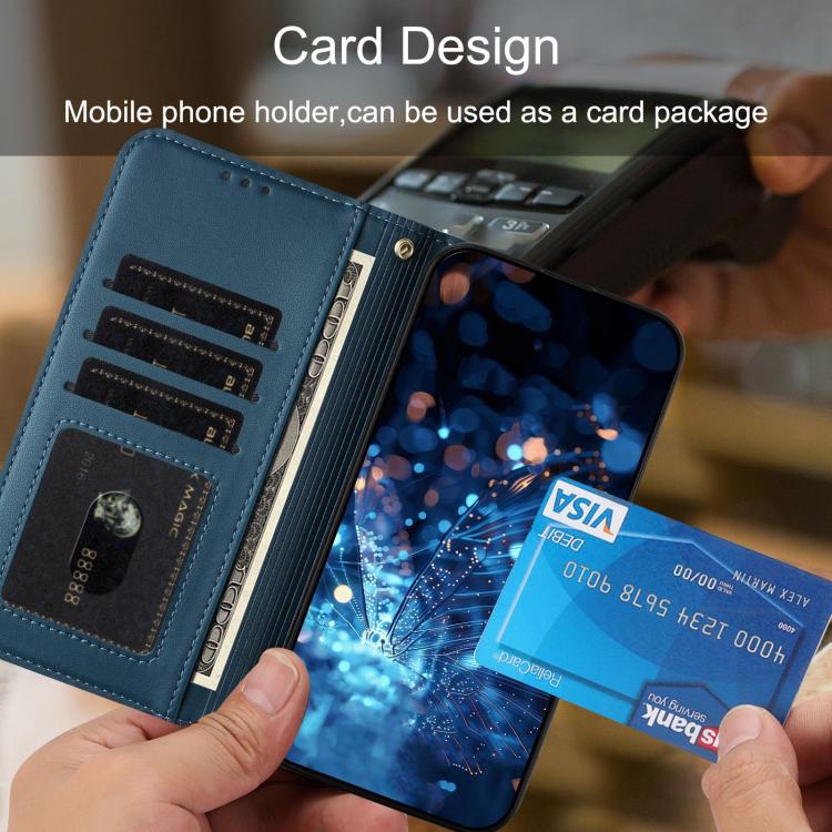 For iPhone 15 Plus / 14 Plus Glitter Butterfly Zipper Vegan Leather Phone Case with Wrist Strap