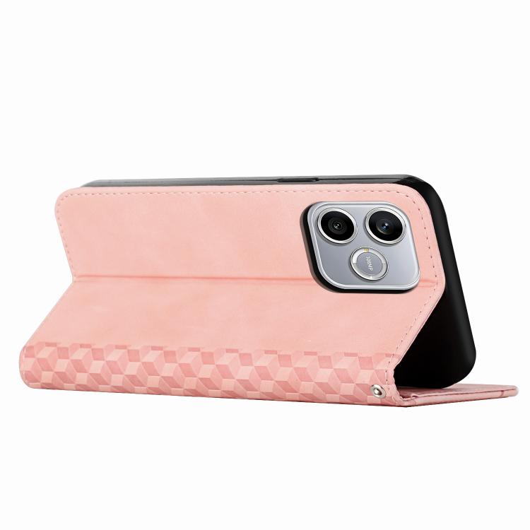 For Honor 600 Lite Global Diamond Splicing Skin Feel Magnetic Leather Phone Case