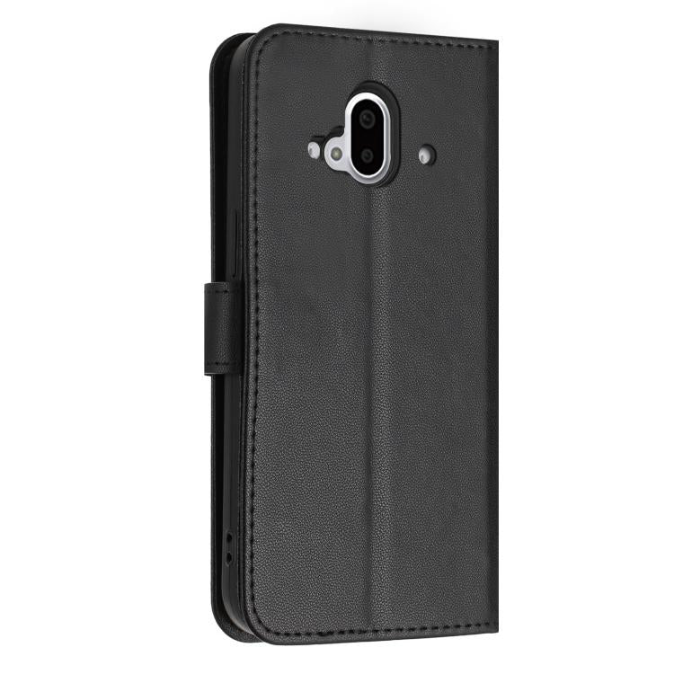 For Fujitsu Arrows F-52B Glitter Butterfly Zipper Vegan Leather Phone Case with Wrist Strap