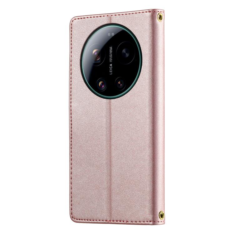 For Xiaomi 17 Ultra Cute Cats Magnetic Closure Vegan Leather Phone Case with Strap