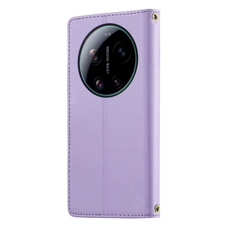 For Xiaomi 17 Ultra Cute Cats Magnetic Closure Vegan Leather Phone Case with Strap