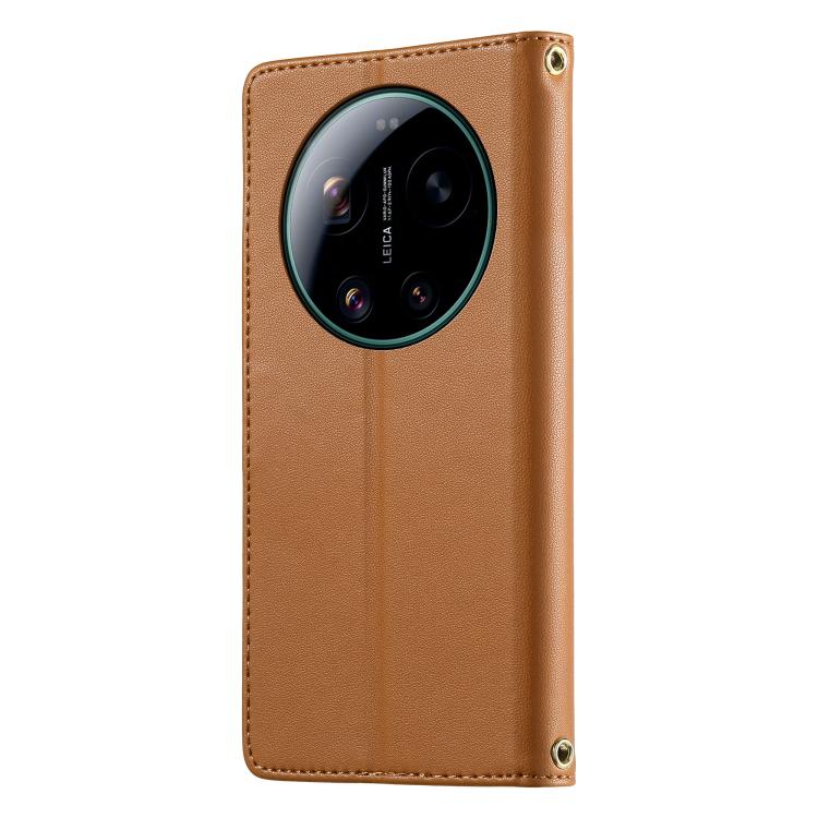 For Xiaomi 17 Ultra Cute Cats Magnetic Closure Vegan Leather Phone Case with Strap