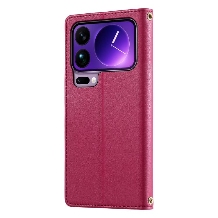For Xiaomi 17 Pro Max Cute Cats Magnetic Closure Vegan Leather Phone Case with Strap