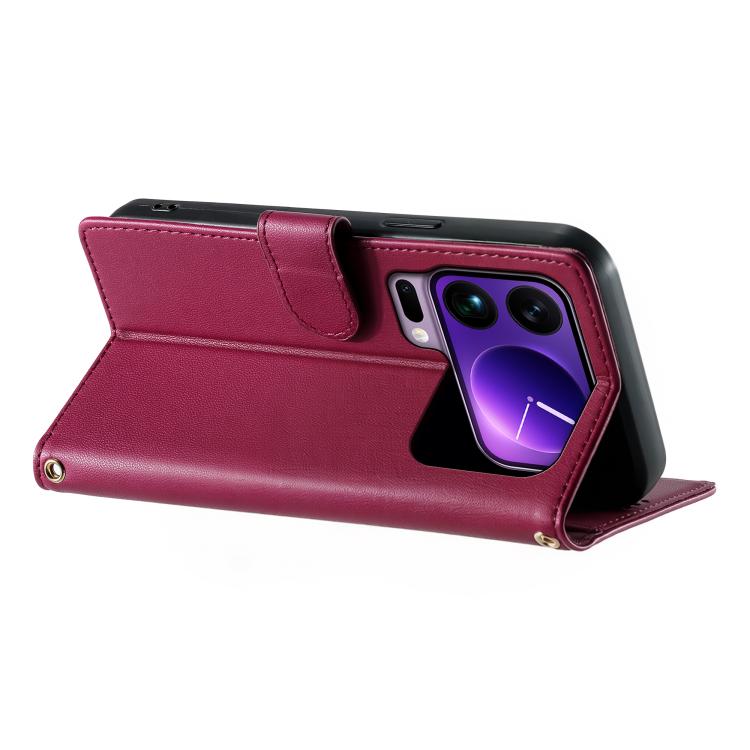 For Xiaomi 17 Pro Max Cute Cats Magnetic Closure Vegan Leather Phone Case with Strap