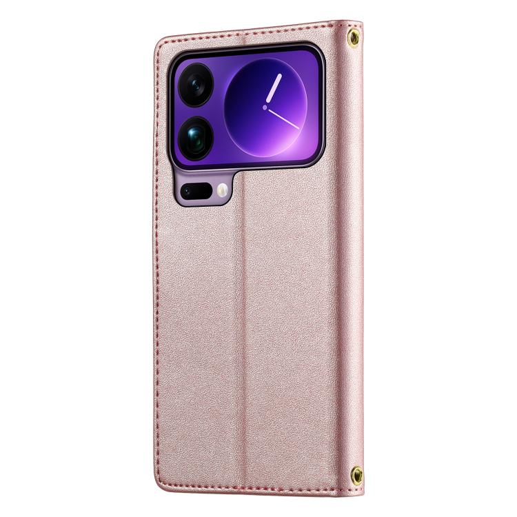 For Xiaomi 17 Pro Max Cute Cats Magnetic Closure Vegan Leather Phone Case with Strap
