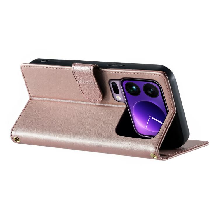 For Xiaomi 17 Pro Max Cute Cats Magnetic Closure Vegan Leather Phone Case with Strap