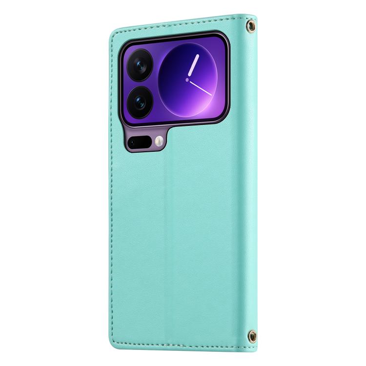 For Xiaomi 17 Pro Cute Cats Magnetic Closure Vegan Leather Phone Case with Strap