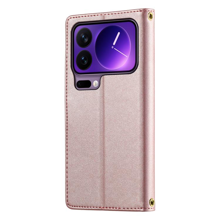For Xiaomi 17 Pro Cute Cats Magnetic Closure Vegan Leather Phone Case with Strap