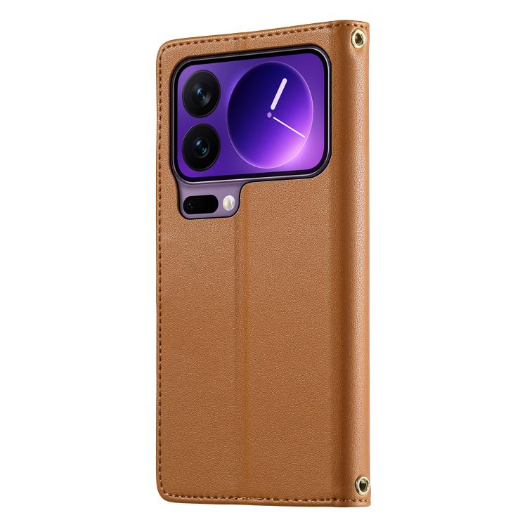 For Xiaomi 17 Pro Cute Cats Magnetic Closure Vegan Leather Phone Case with Strap