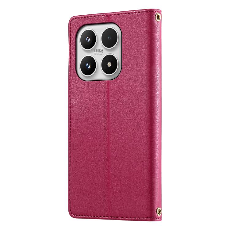 For Xiaomi 17 Cute Cats Magnetic Closure Vegan Leather Phone Case with Strap