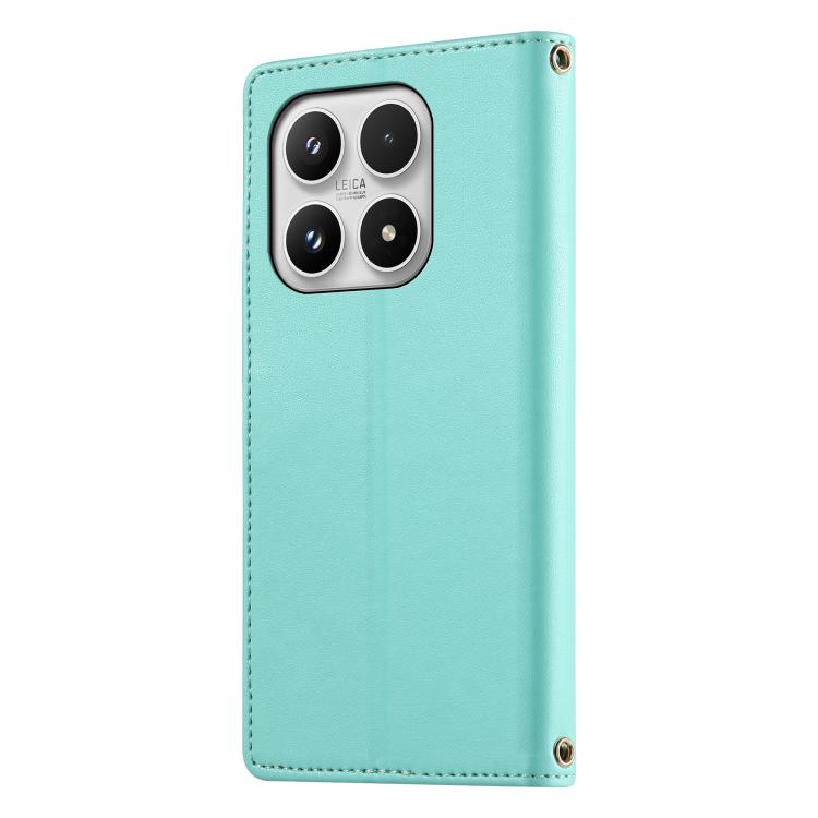 For Xiaomi 17 Cute Cats Magnetic Closure Vegan Leather Phone Case with Strap
