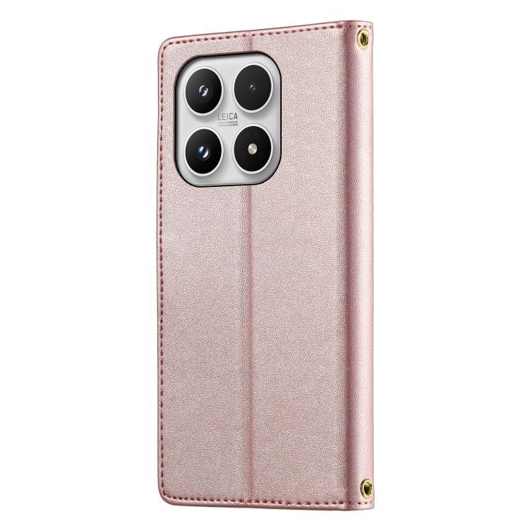 For Xiaomi 17 Cute Cats Magnetic Closure Vegan Leather Phone Case with Strap